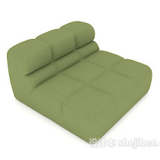 绿色方形休闲单人沙发3d模型下载