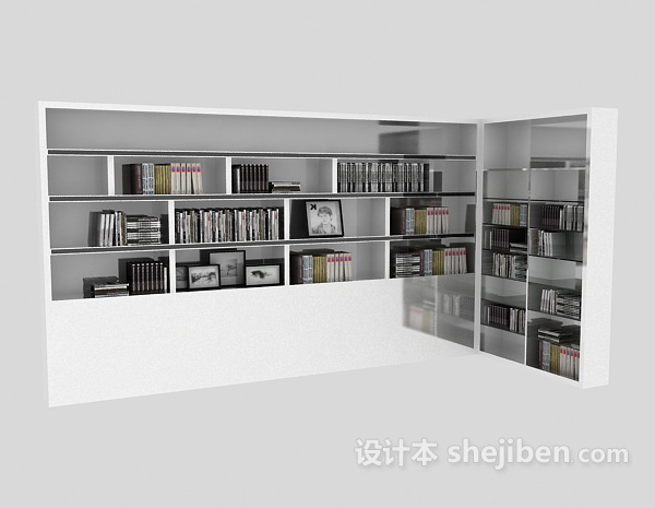 现代风格现代风格简约组合书柜3d模型下载