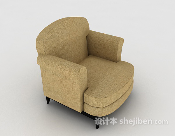 免费简约休闲单人沙发3d模型下载