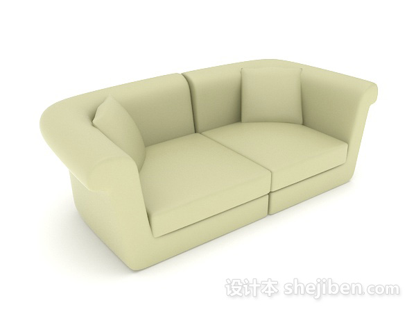 简易清新多人沙发3d模型下载