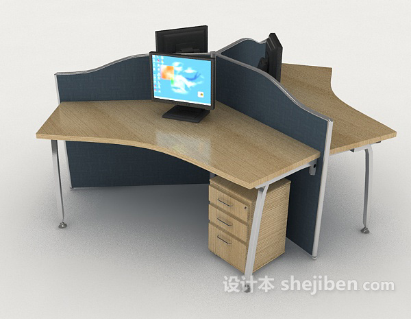 设计本个性办公桌3d模型下载