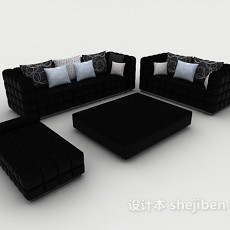 黑色组合沙发3d模型下载