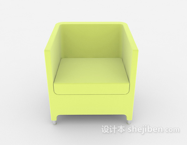 现代风格简约家居绿色单人沙发3d模型下载