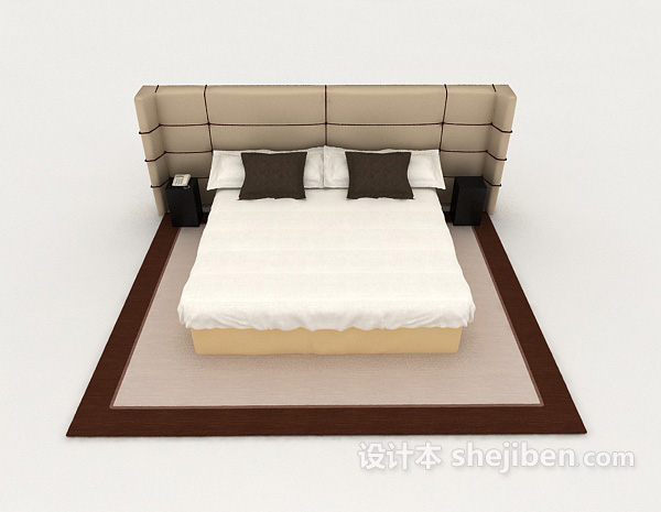 现代风格简单家居床3d模型下载