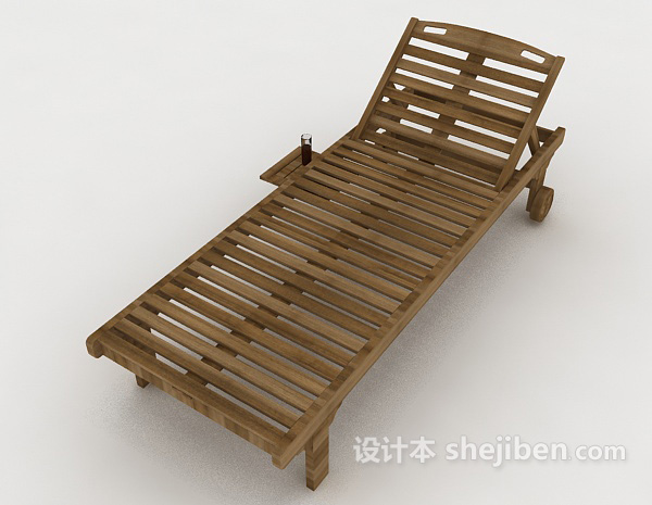现代风格简约木质躺椅3d模型下载