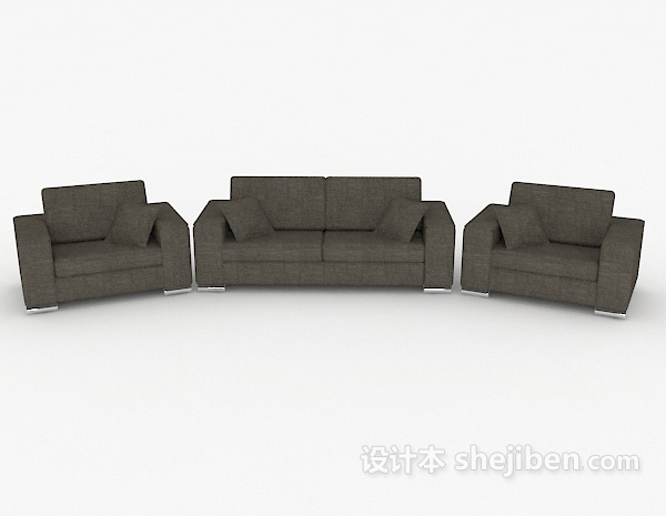 现代风格灰色简约组合沙发3d模型下载