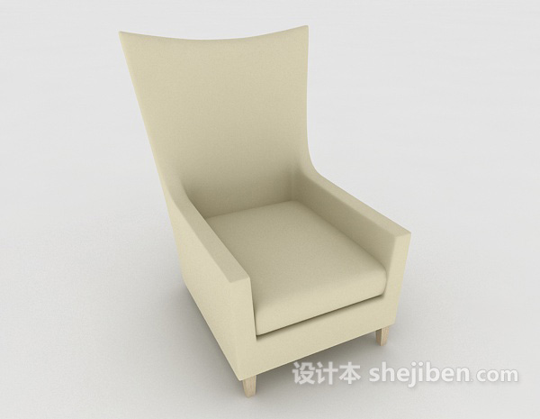 浅绿色休闲简约单人沙发3d模型下载