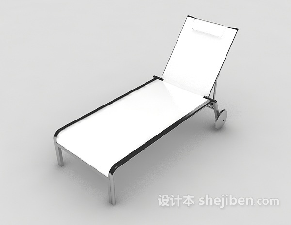 现代风格现代休闲白色躺椅3d模型下载