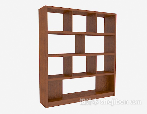 现代风格现代木质简单展示柜3d模型下载