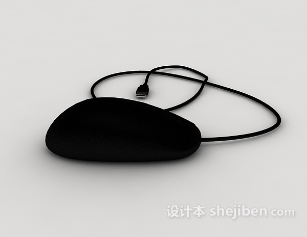免费黑色鼠标3d模型下载