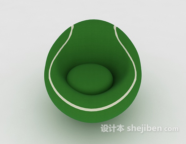 现代风格绿色个性单人沙发3d模型下载