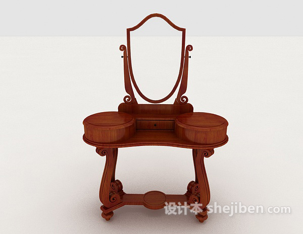 中式风格中式梳妆桌子3d模型下载