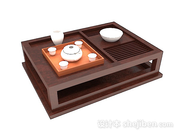 设计本日式小茶几3d模型下载