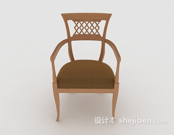 现代风格木质简约家居椅3d模型下载