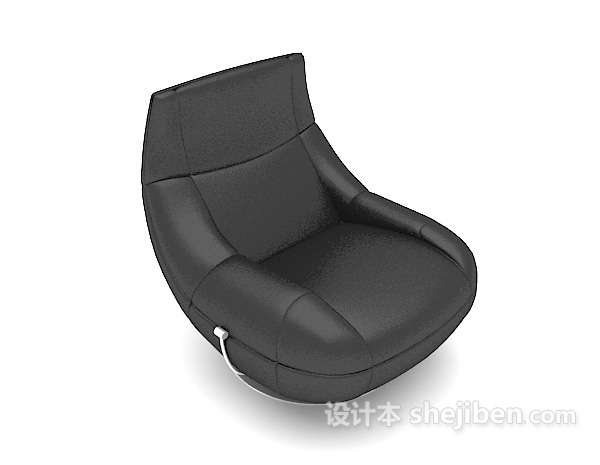 黑色休闲简约单人沙发3d模型下载