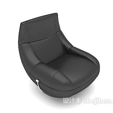 黑色休闲简约单人沙发3d模型下载