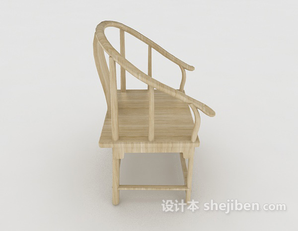 设计本中式简约单人椅3d模型下载