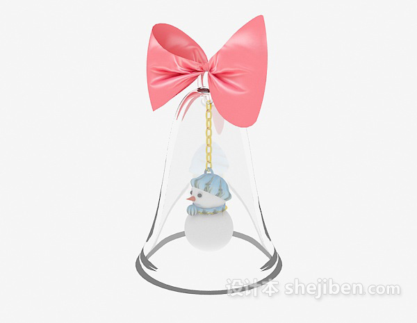 现代风格粉色蝴蝶铃铛3d模型下载