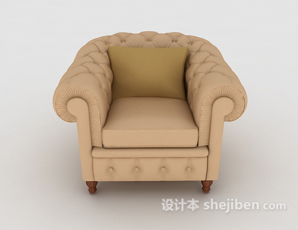 欧式风格欧式家居经典单人沙发3d模型下载
