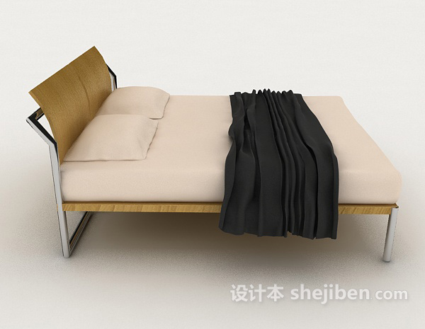 设计本家居简约休闲双人床3d模型下载