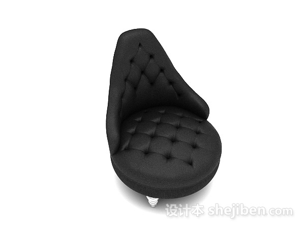 欧式风格欧式个性黑色单人沙发3d模型下载