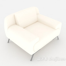 白色方形单人沙发3d模型下载