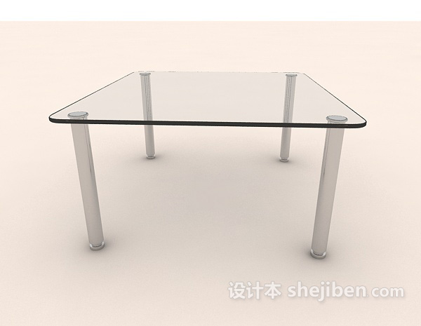 现代风格现代简约玻璃餐桌3d模型下载