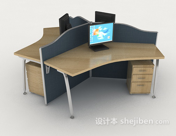 现代风格个性办公桌3d模型下载
