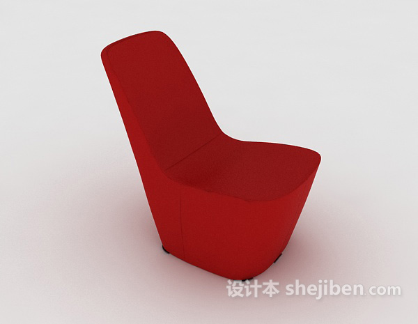 设计本红色个性休闲沙发3d模型下载
