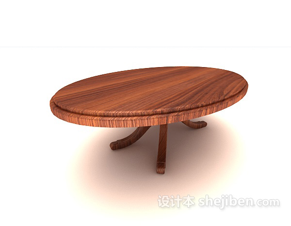 简单椭圆木质餐桌