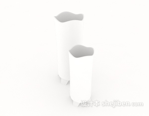 设计本现代简约白色花瓶3d模型下载