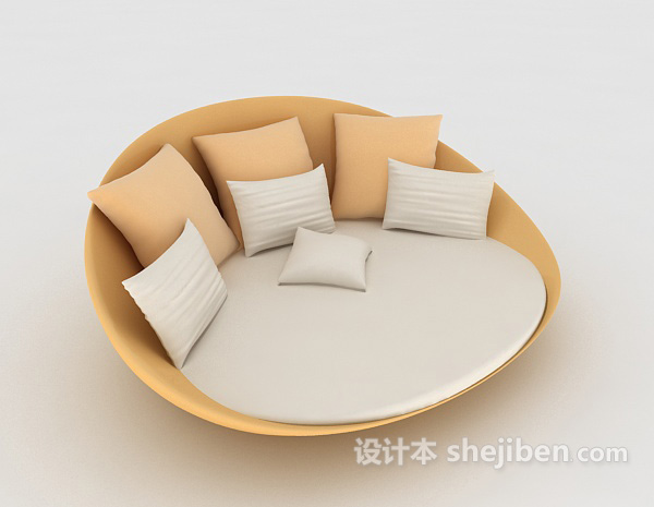 免费个性家居圆形多人沙发3d模型下载