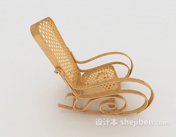 设计本木质藤椅3d模型下载