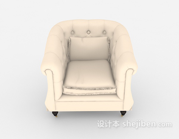免费现代白色单人沙发3d模型下载