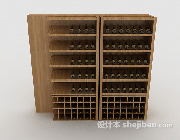 现代风格木质酒柜3d模型下载