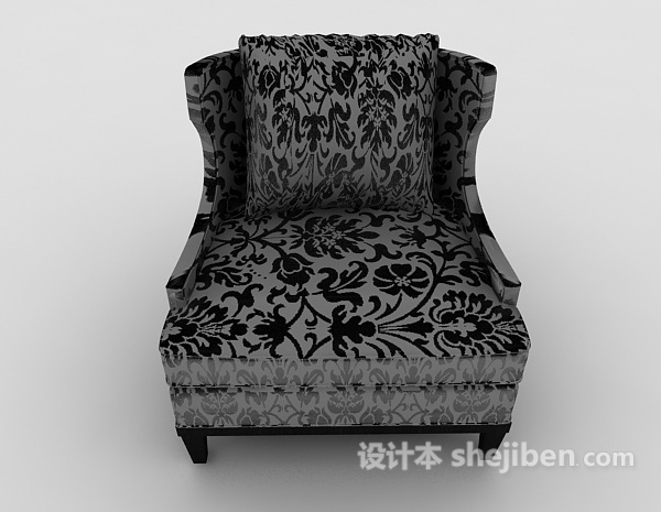 欧式风格欧式风格花纹单人沙发3d模型下载
