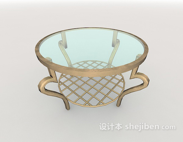 欧式风格欧式风格玻璃茶几3d模型下载