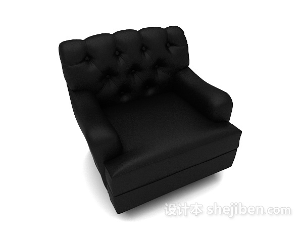 设计本黑色简约沙发3d模型下载