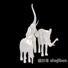 陶瓷大象摆设品3d模型下载