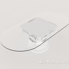 欧式简约玻璃餐桌3d模型下载