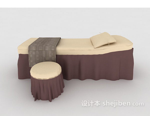 现代风格现代休闲单人床3d模型下载