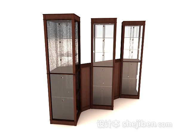 设计本现代风格简单展示柜3d模型下载