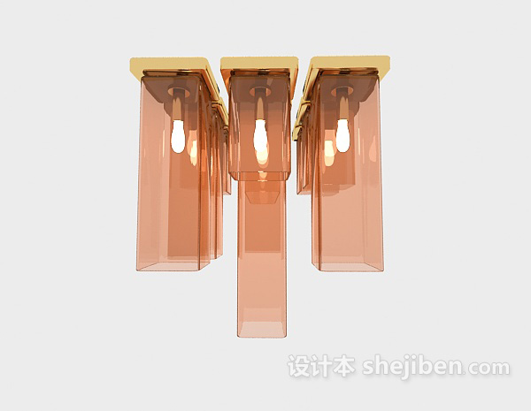 设计本个性橙色吸顶灯3d模型下载