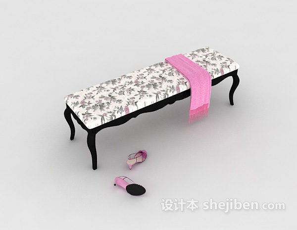 花纹家居沙发凳3d模型下载