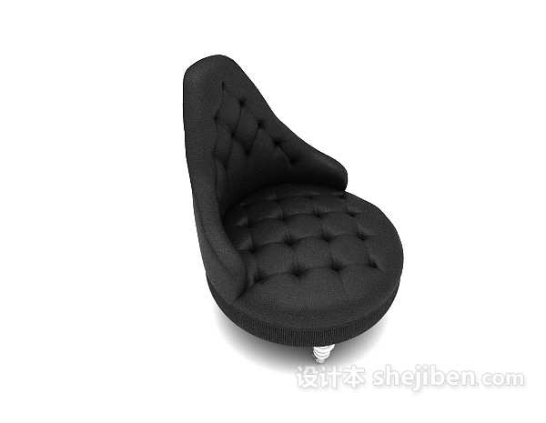 设计本欧式个性黑色单人沙发3d模型下载
