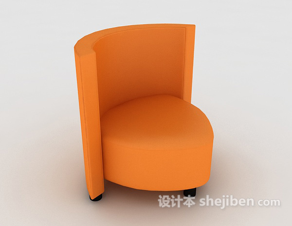 免费黄色现代简约单人沙发3d模型下载