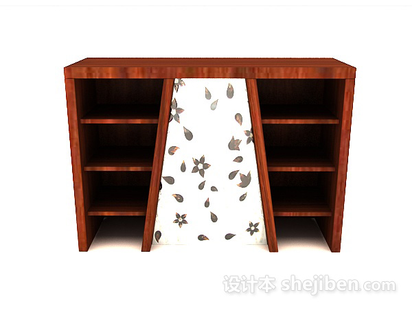 现代风格个性木质展示柜3d模型下载