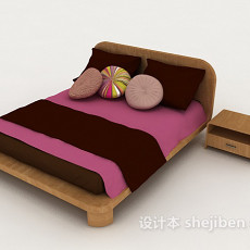 个性双人床3d模型下载