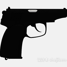 黑色手枪3d模型下载