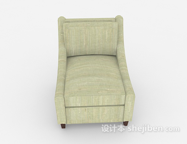 欧式风格北欧浅绿色单人沙发3d模型下载